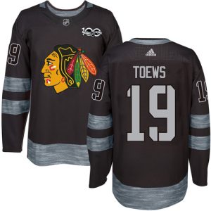 Herren Chicago Blackhawks Eishockey Trikot Jonathan Toews #19 Authentic Schwarz 1917-2017 100th Anniversary